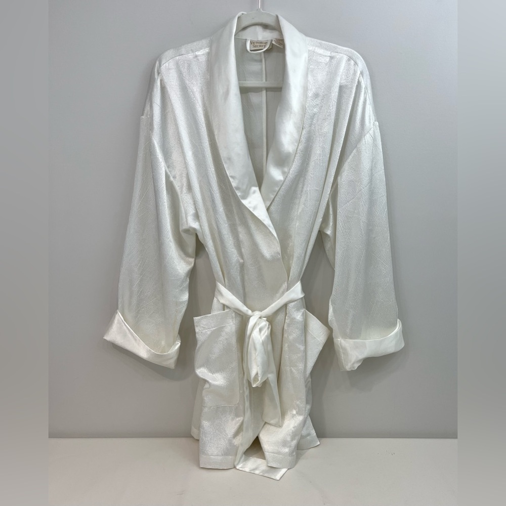 Vintage Victoria’s Secret White Ivory Robe Gold Label